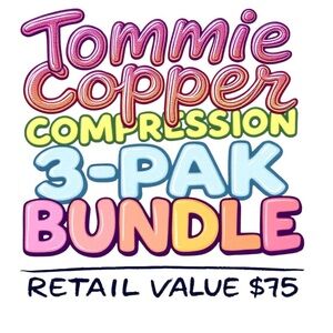 New Tommie Copper Black Compression Work Socks Black Size M (8-12) MSRP $75